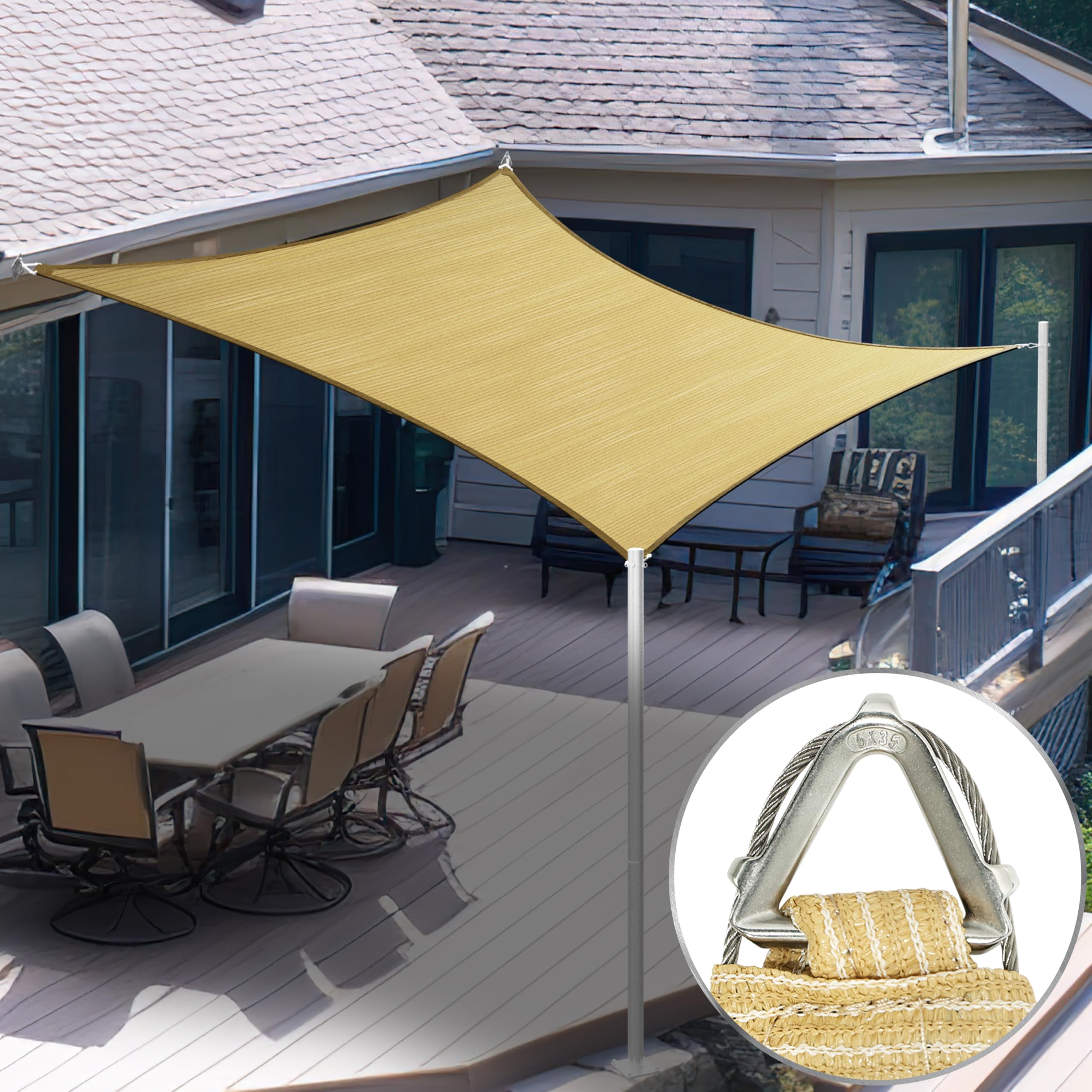 Coolaroo Commercial Grade Rectangle Shade Sail 11.5 x 16.5 ft