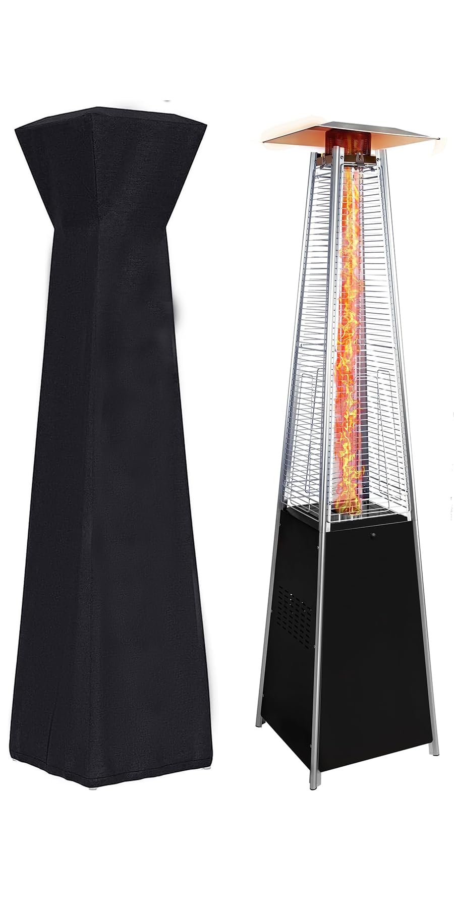 Costway 48,000 BTU Propane Patio Heater with Wheels and Cover