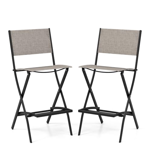 Costway Outdoor Bar Stool with Footrest