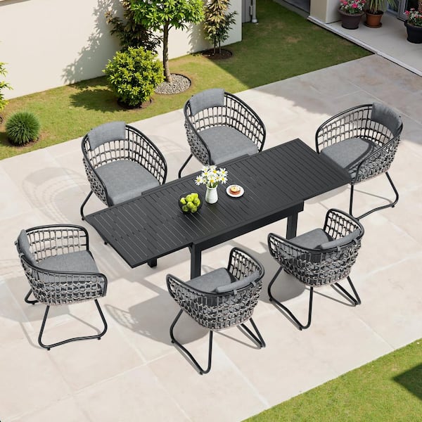 Crestlive Products 7-Piece Outdoor Wicker Dining Set