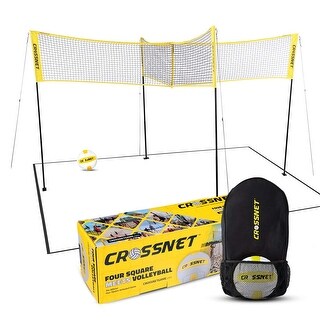 CROSSNET Four Square Volleyball Net and Ball Set