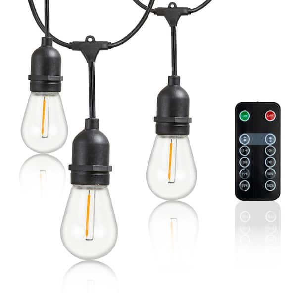 DEWENWILS 48ft Outdoor Patio String Lights S14 Bulbs