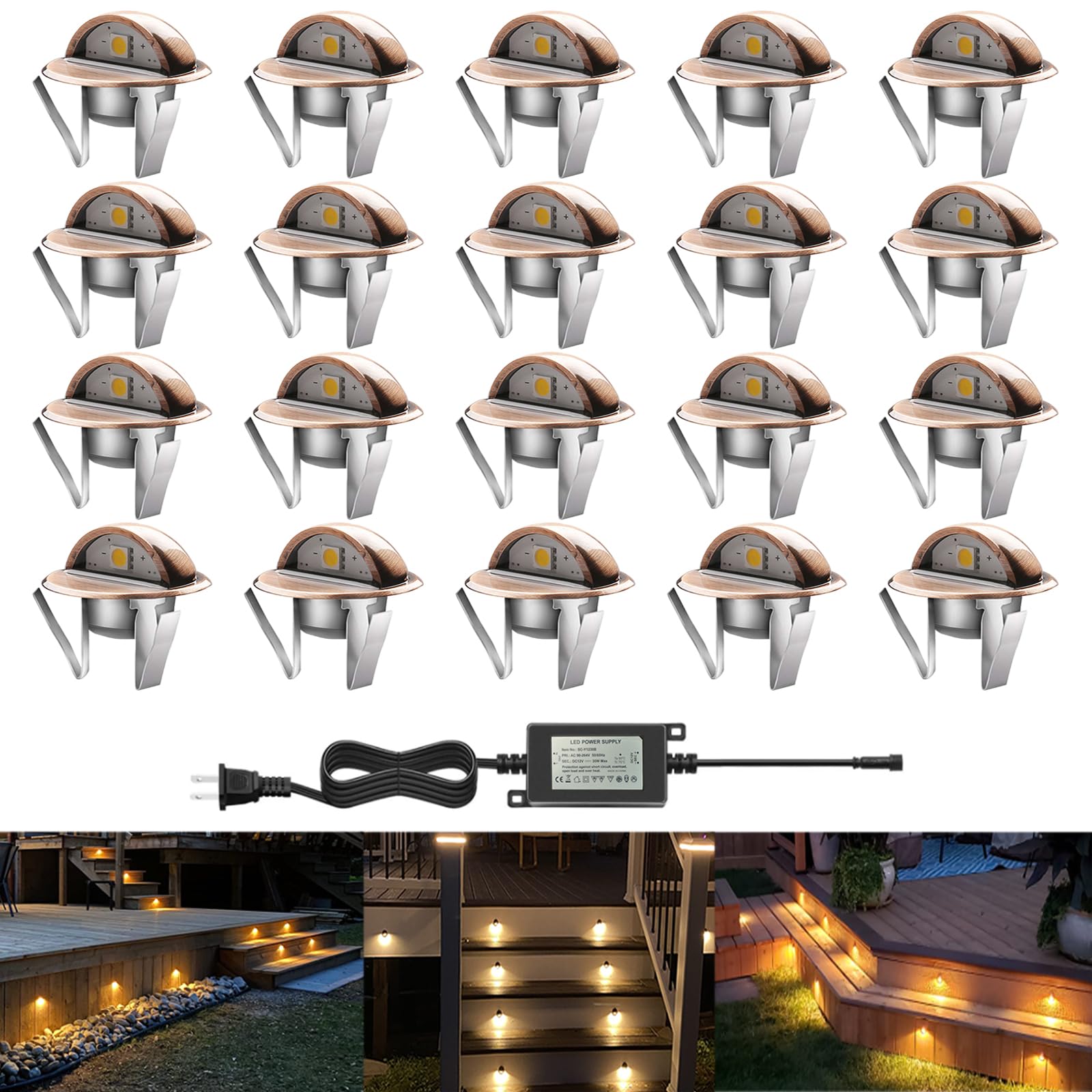 DEWENWILS Low Voltage LED Deck Lights (10-Pack)