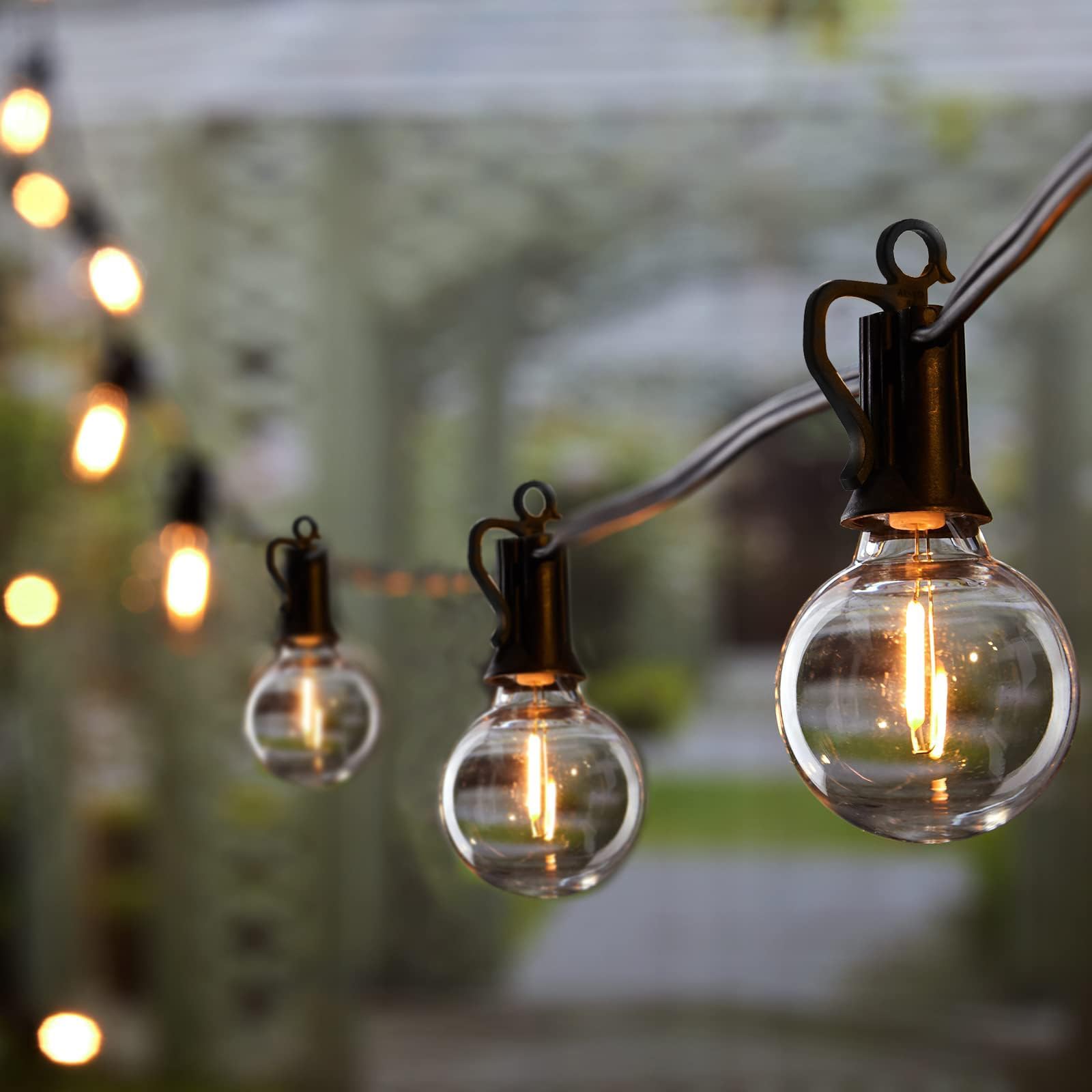 DEWENWILS Outdoor String Lights 50ft G40 Globe Bulbs