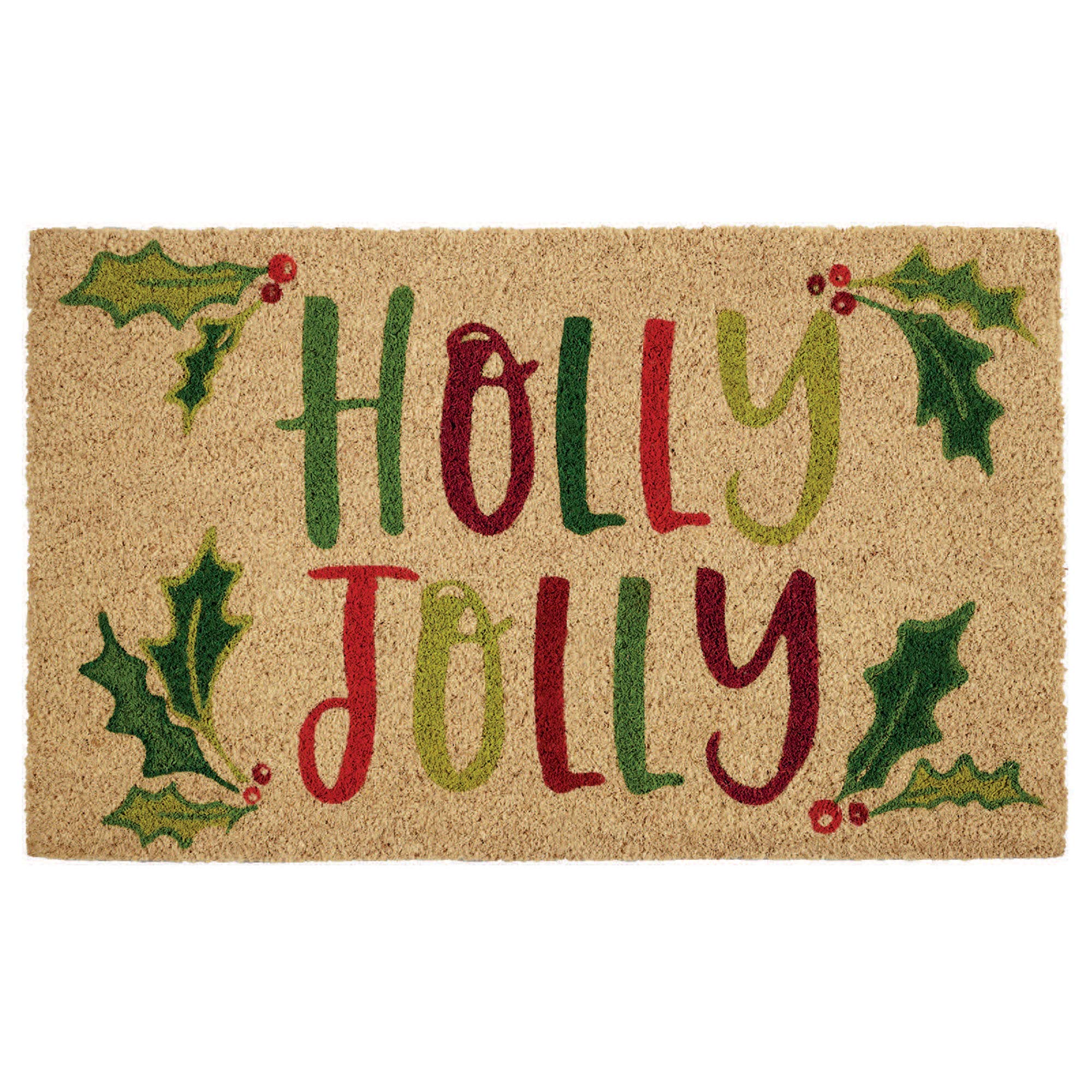 DII Holiday Collection Christmas Tree Coir Doormat, 18x30 Inch