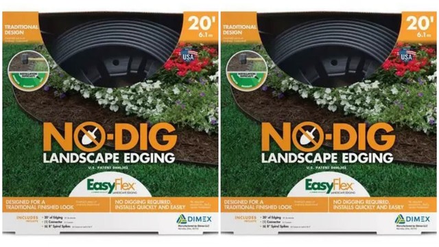 Dimex EasyFlex No-Dig Plastic Landscape Edging Kit, 20 ft