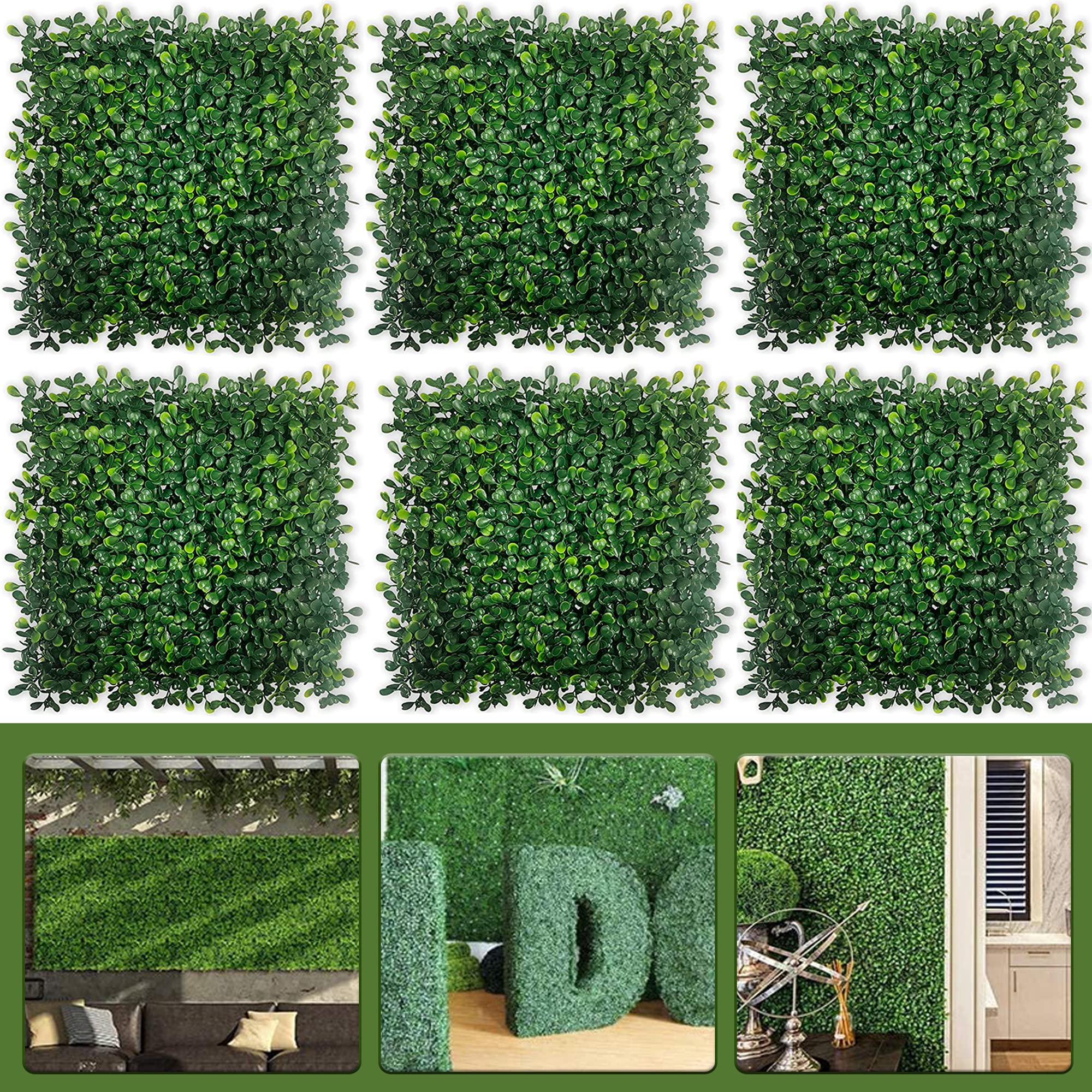 Ecoopts Artificial Boxwood Hedge Privacy Panel 20"x20" 12-Pack