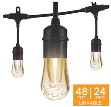 Enbrighten 48-ft Vintage LED Cafe String Lights by Savant