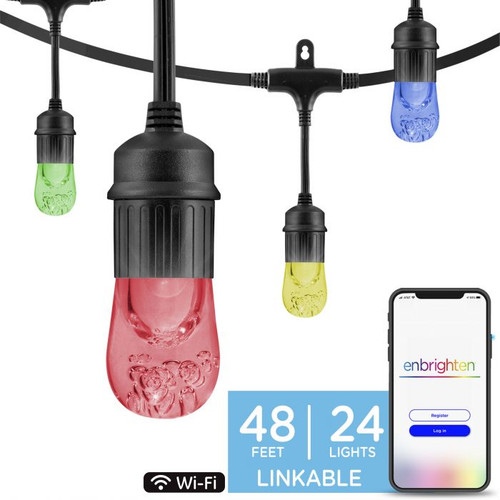 Enbrighten Seasons 48-ft Color Changing LED Cafe Lights