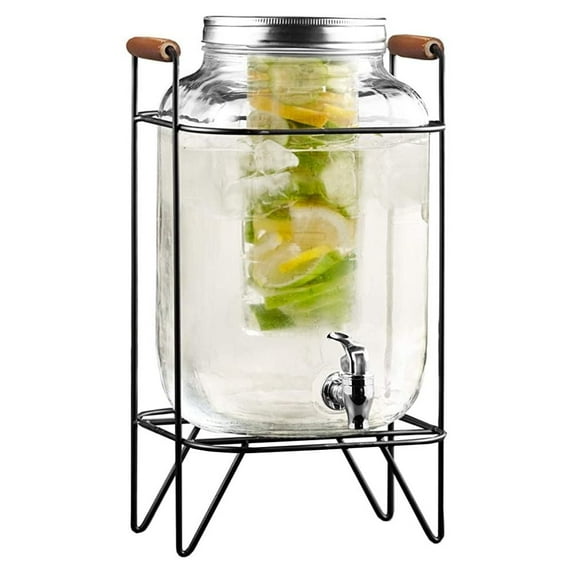 Estilo 1 Gallon Glass Drink Dispenser with Infuser Basket