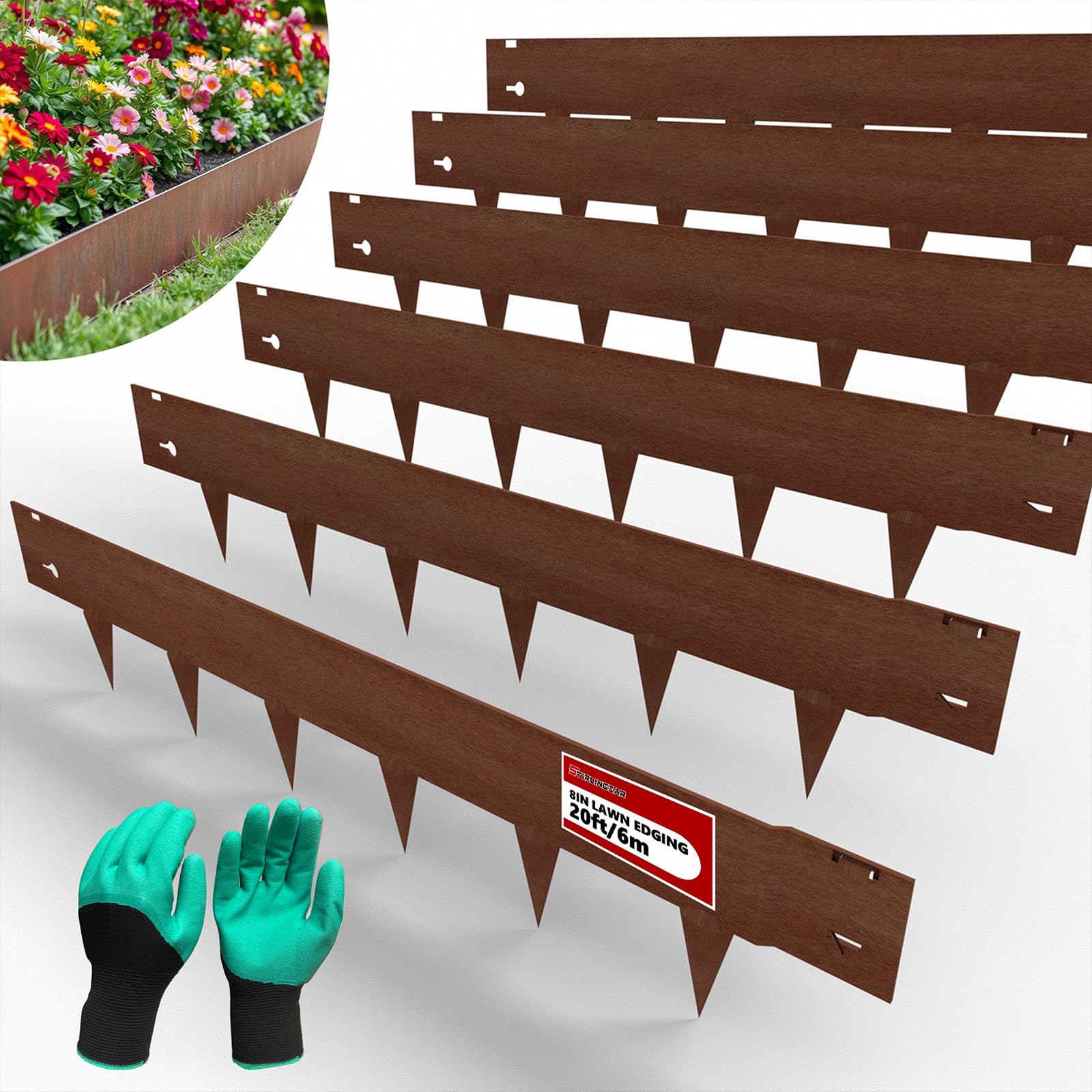 EverEdge Classic 16-Gauge Steel Landscape Edging (4 ft x 5 sections, 20 ft total)
