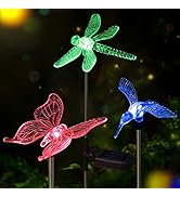 Evergreen Garden 3D Solar Color Changing LED Mosaic Dragonfly Garden Stake