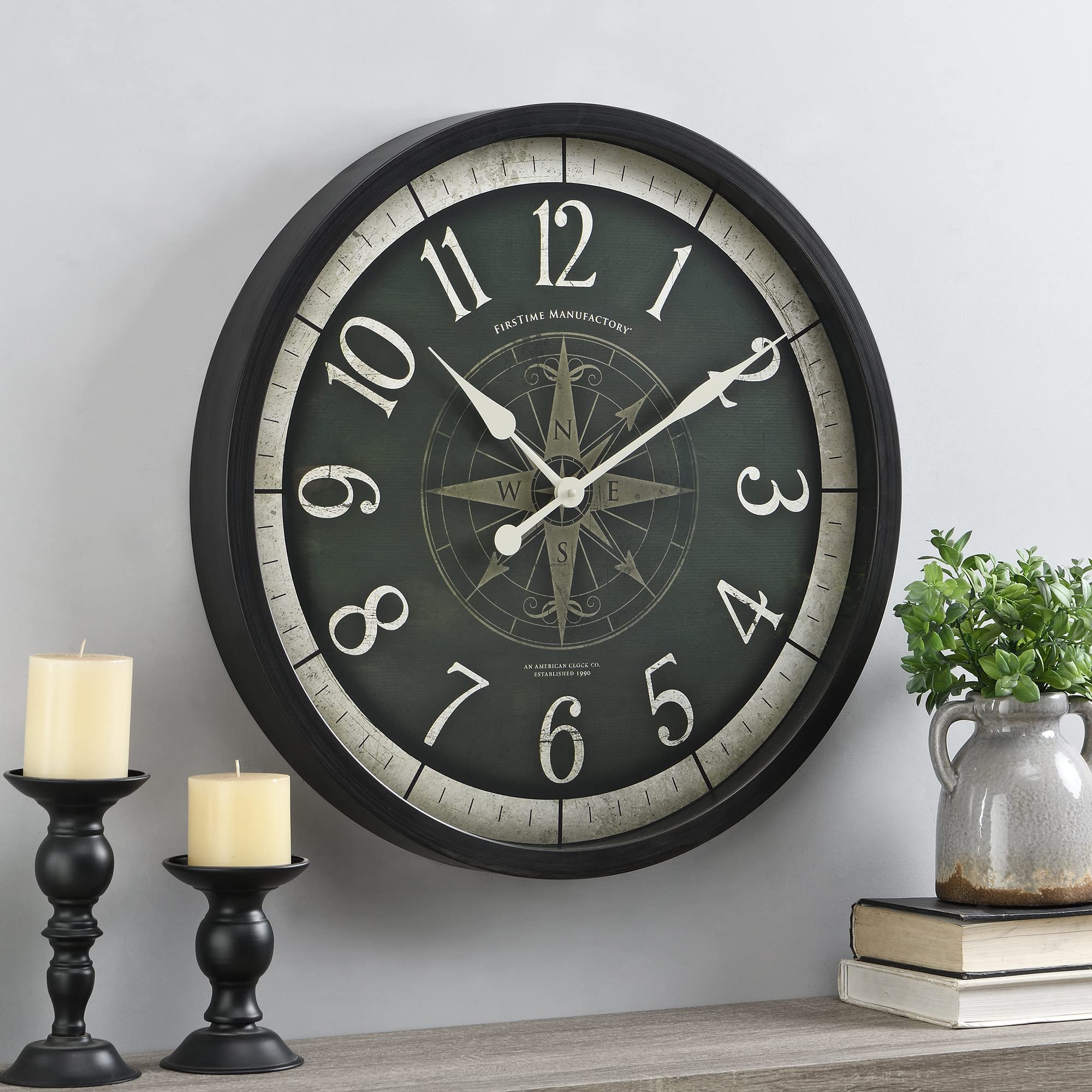 FirsTime & Co. 24-Inch Compass Outdoor Wall Clock