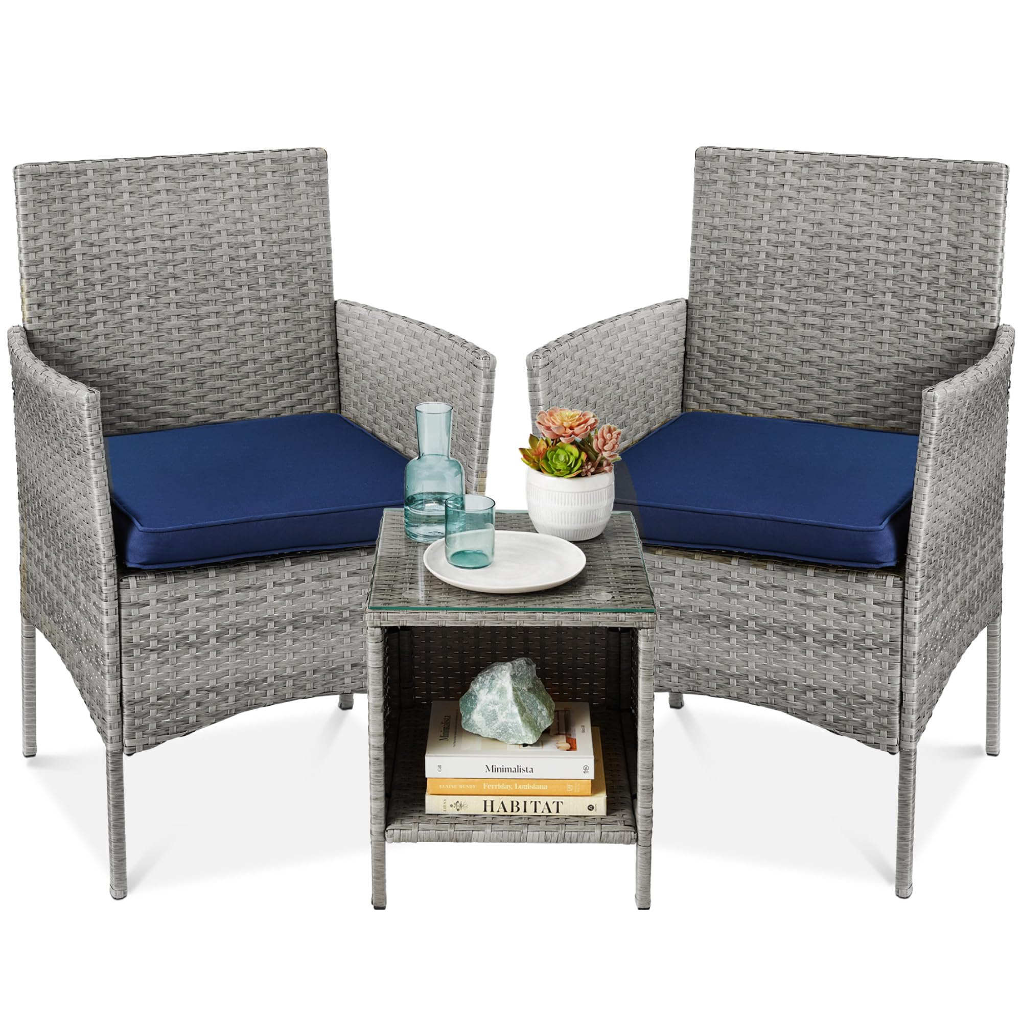 Flash Furniture 4-Piece Outdoor Wicker Patio Conversation Set