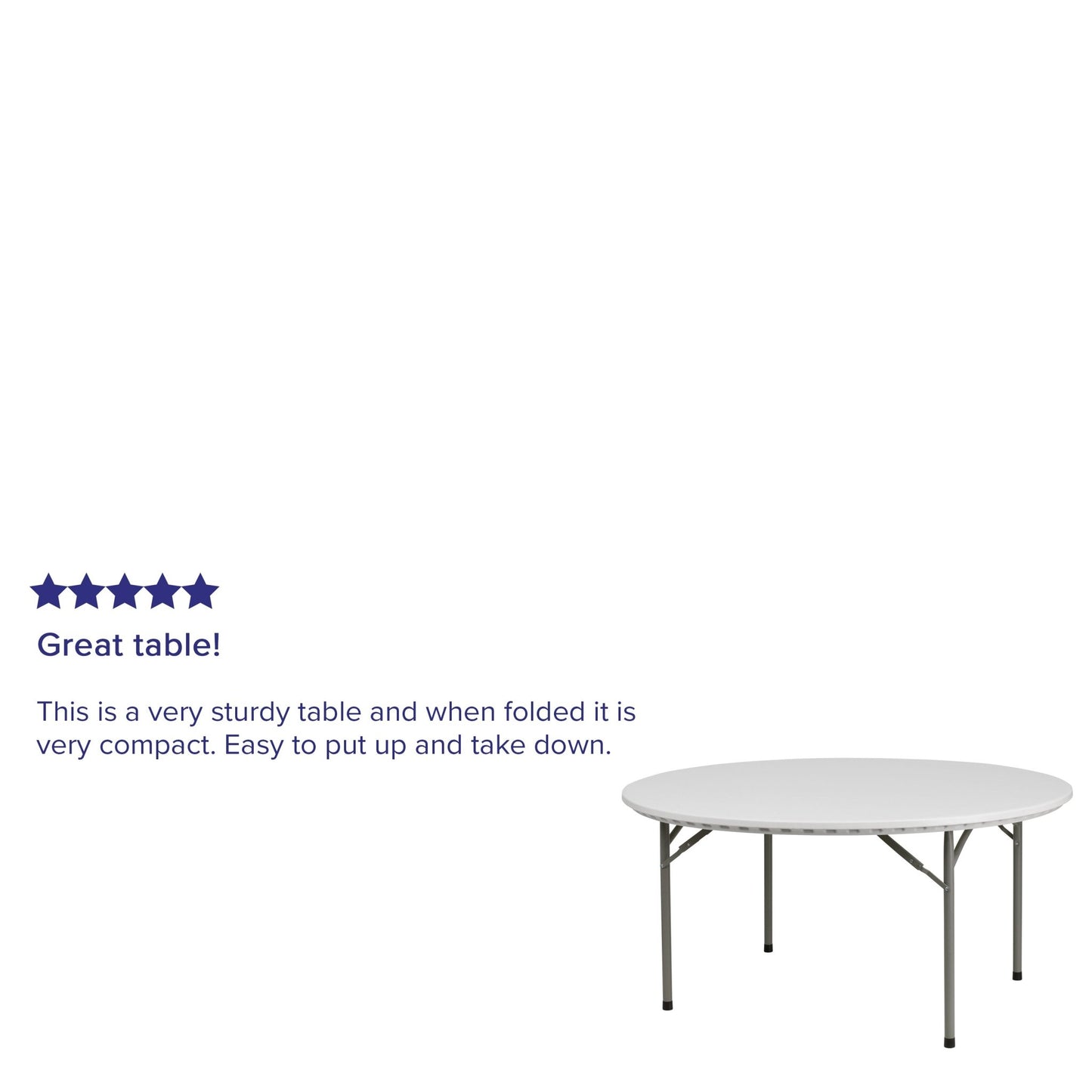Flash Furniture 6-Foot Granite White Plastic Folding Table