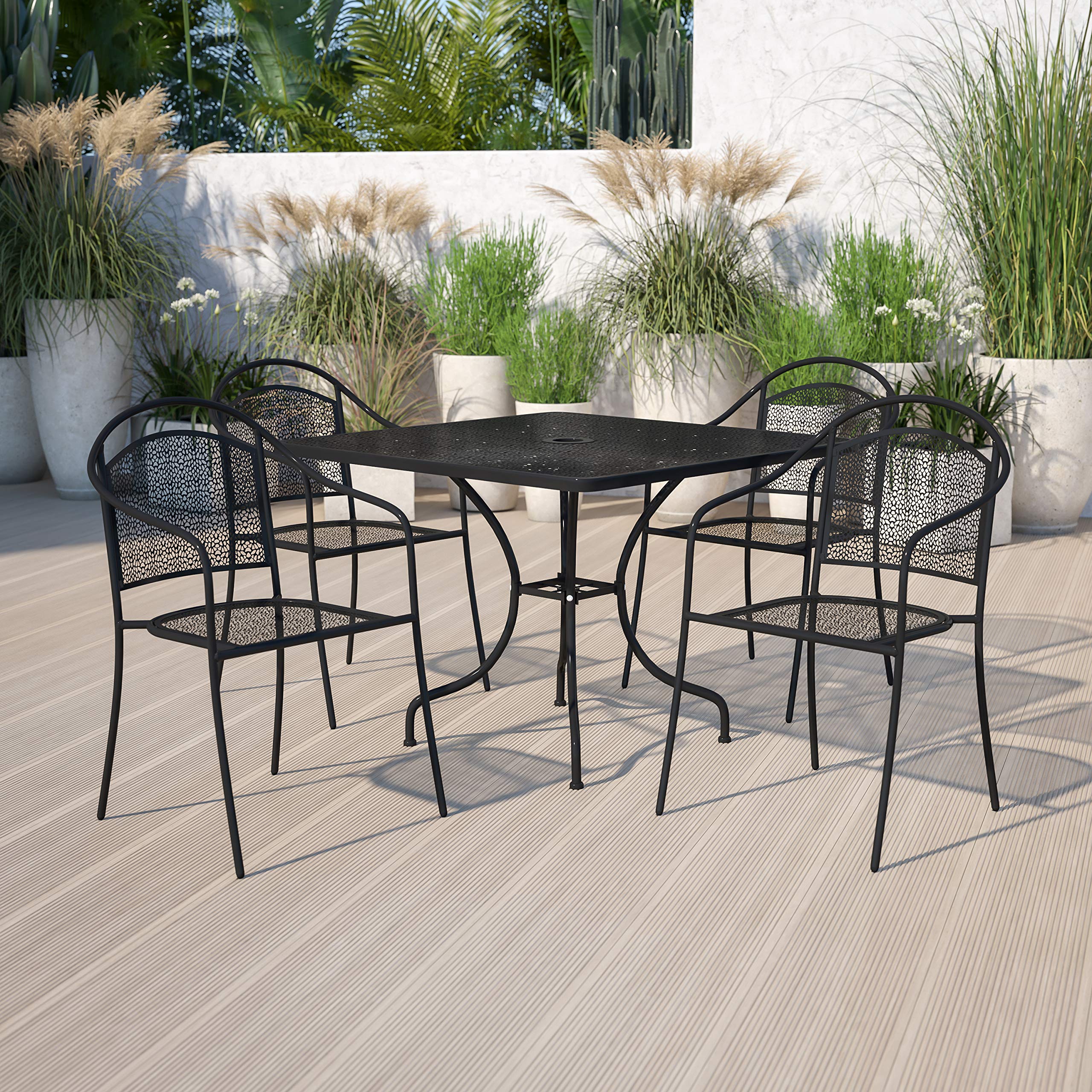 Flash Furniture 7-Piece Steel Outdoor Patio Dining Set
