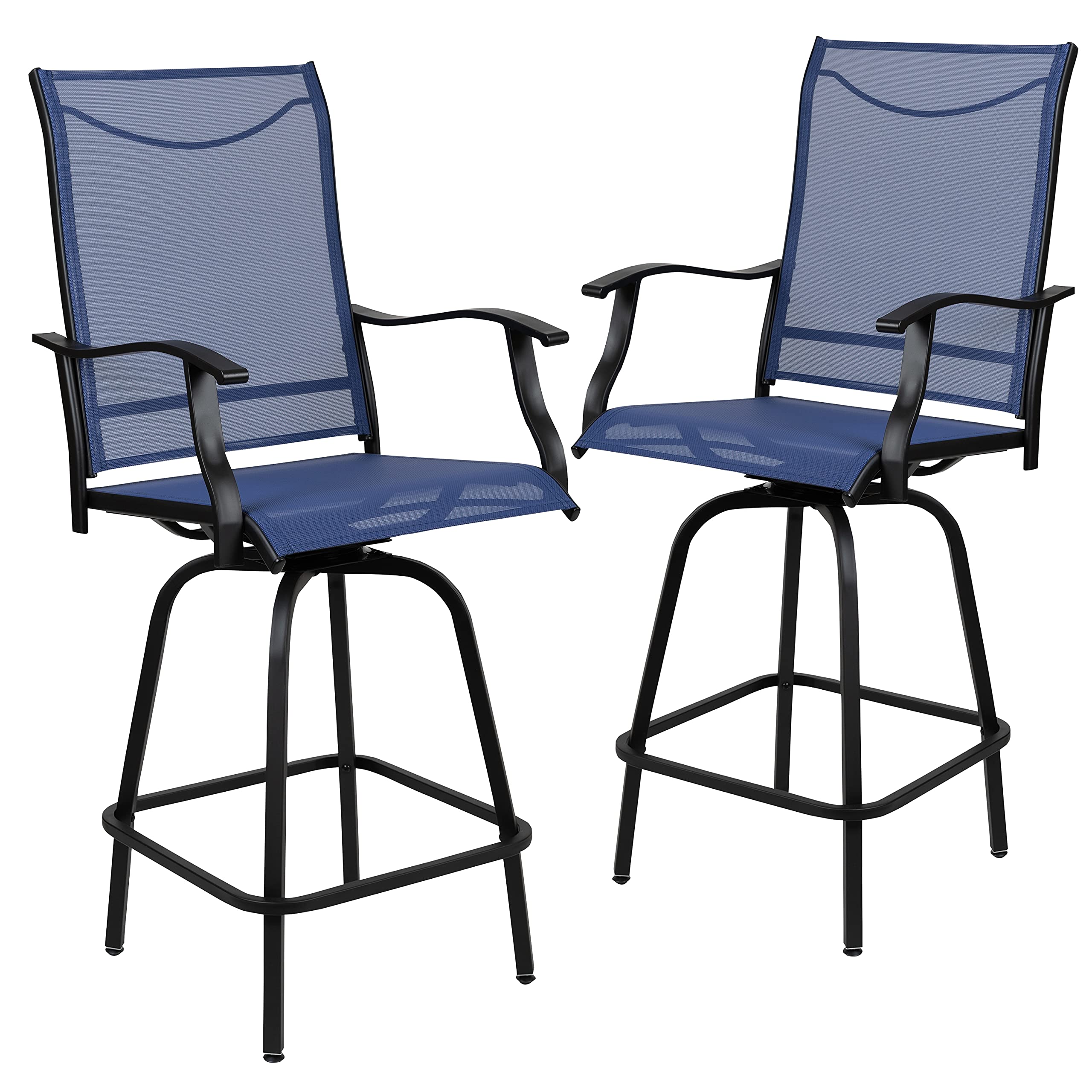 Flash Furniture Aluminum Outdoor Bar Stool with Arms and Sling Back