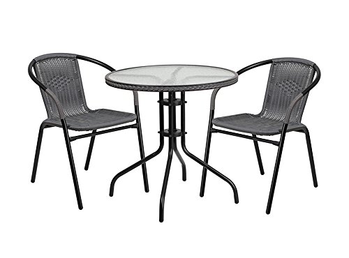 Flash Furniture Charlestown 3-Piece Metal Bistro Set