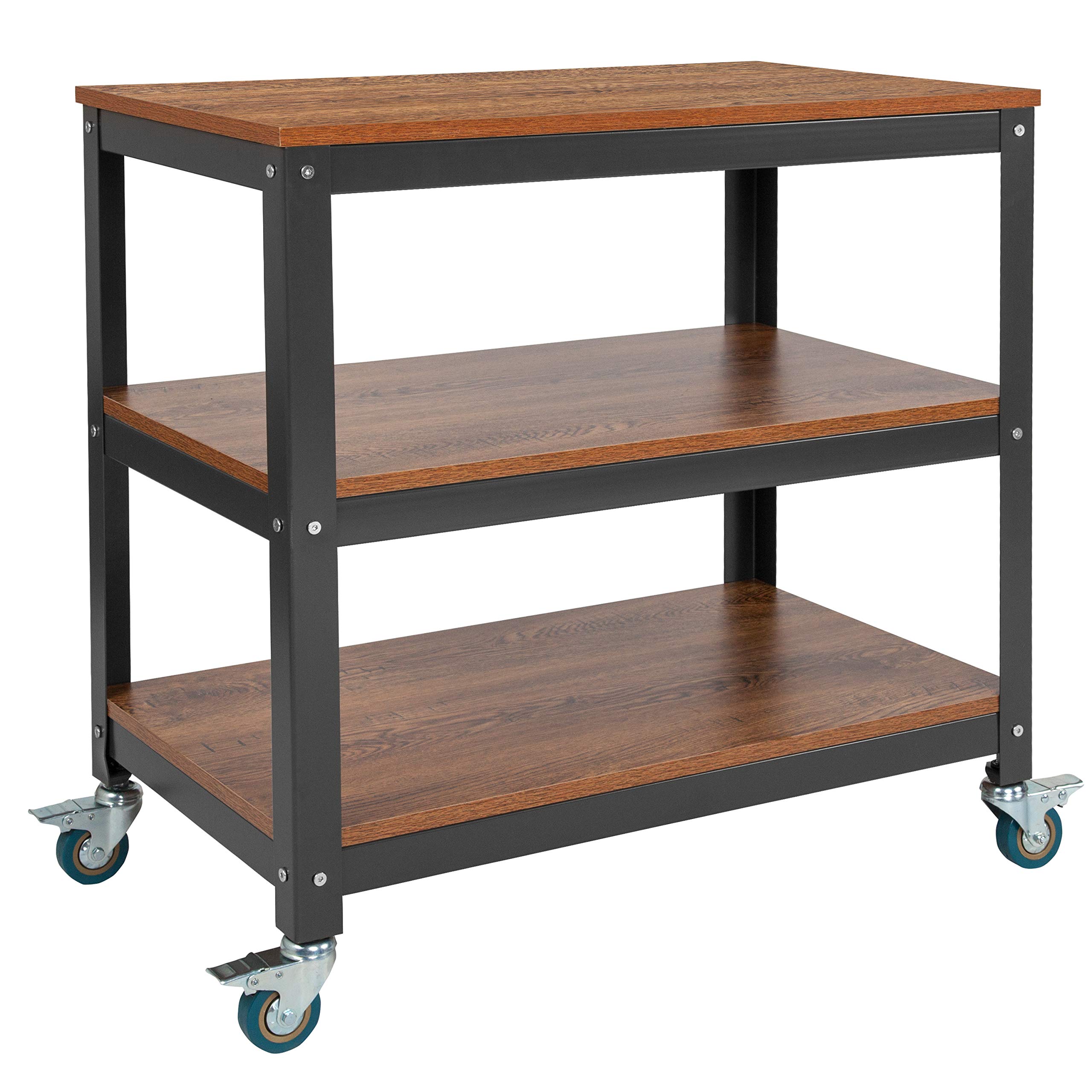 Flash Furniture Elegant 3-Tier Rolling Bar Cart