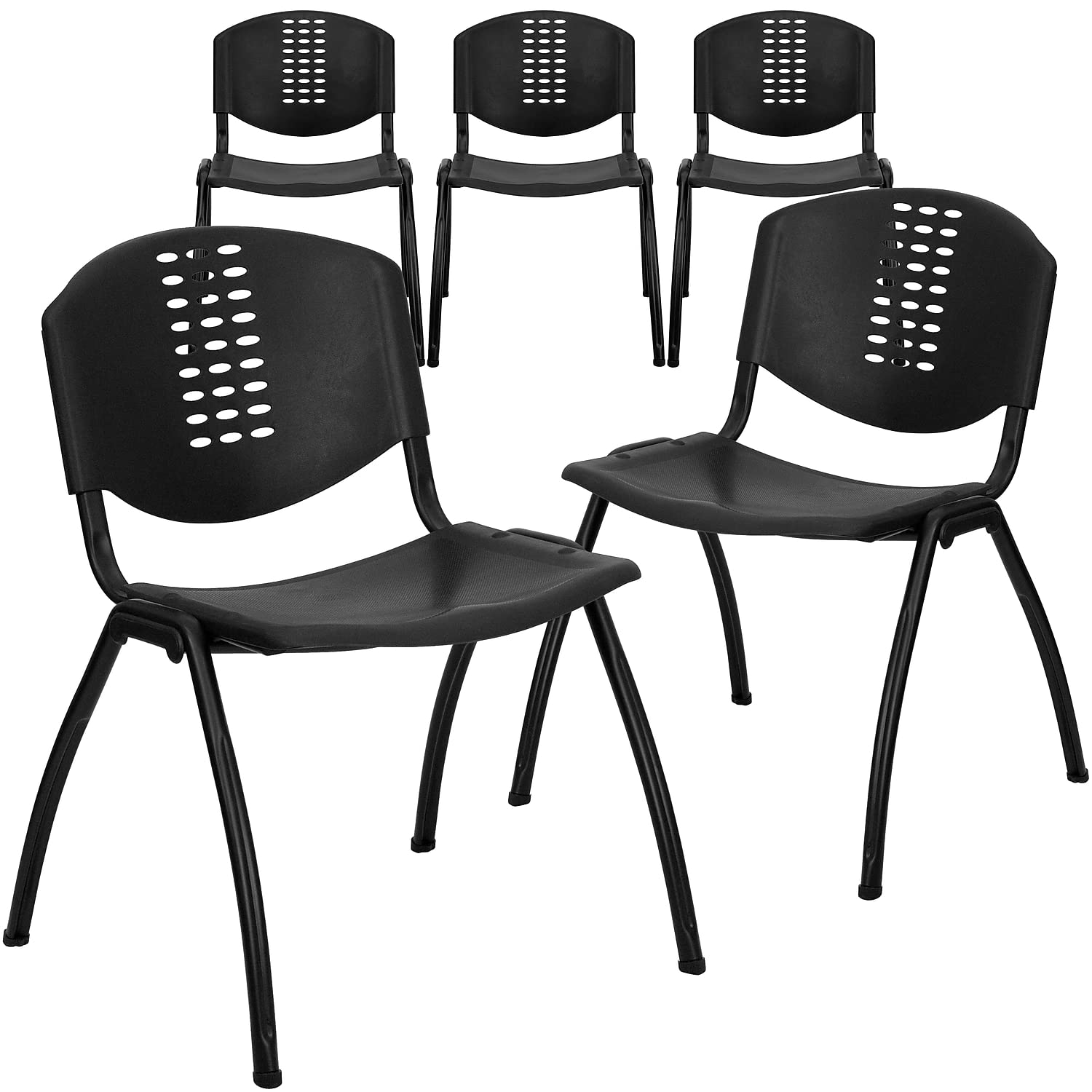 Flash Furniture HERCULES Series 880 lb. Capacity Plastic Folding Chair White 8-Pack