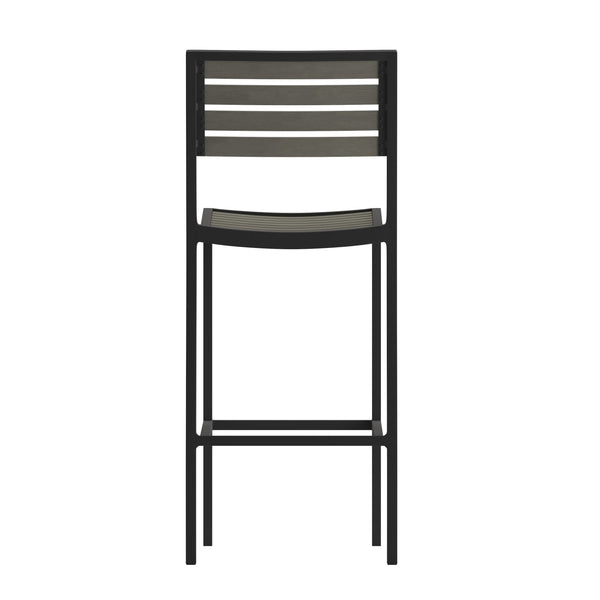 Flash Furniture Lila Commercial Grade All-Weather Poly Resin Stacking Bar Height Stool
