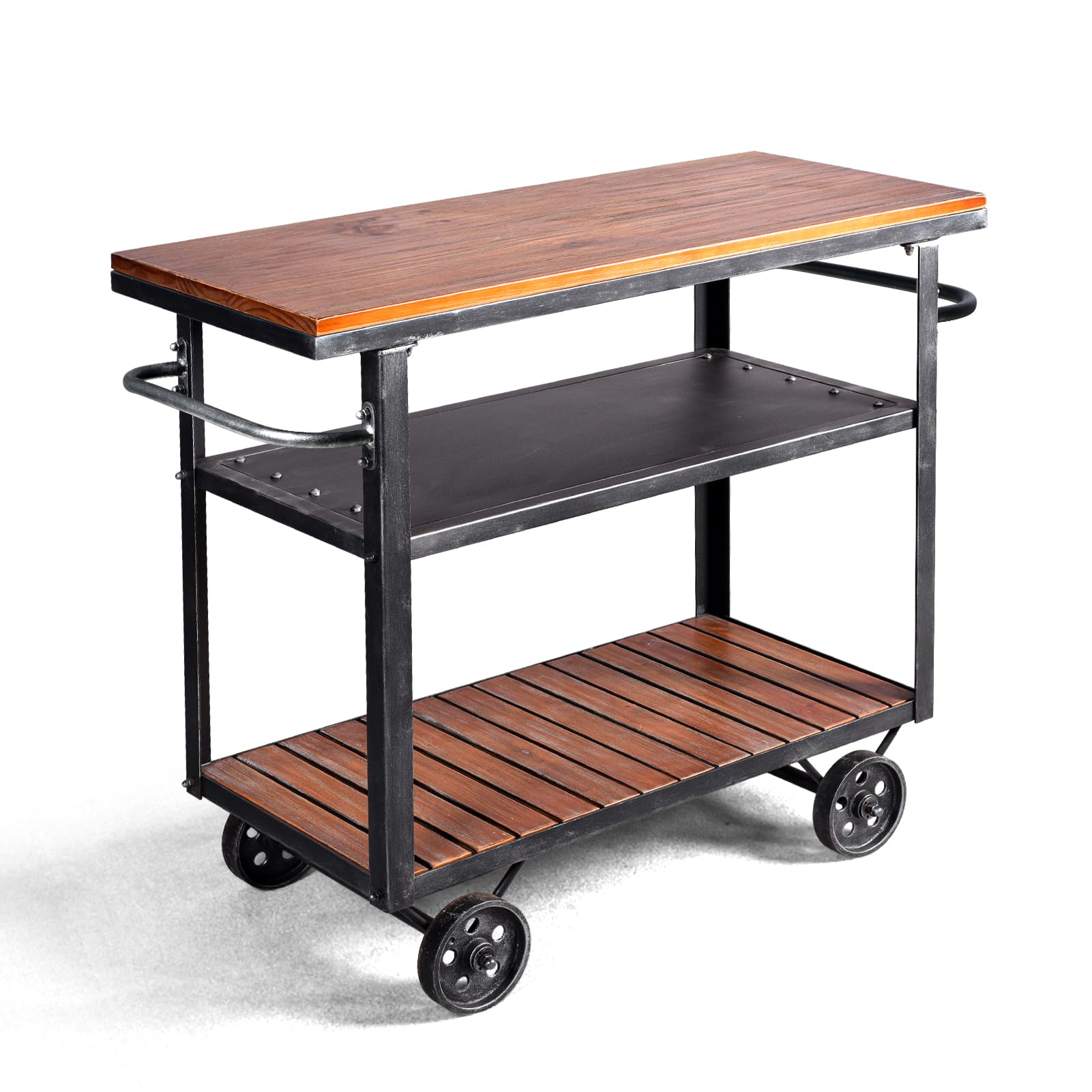 Flash Furniture Portable Folding Outdoor Bar Cart with Wheels