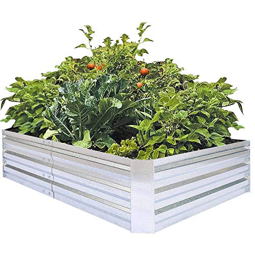 FOYUEE Galvanized Raised Garden Beds for Vegetables Metal Planter Box