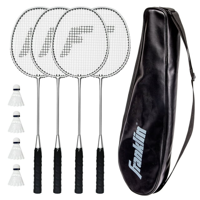 Franklin Sports Badminton Racket and Shuttlecock Set (4 Rackets)
