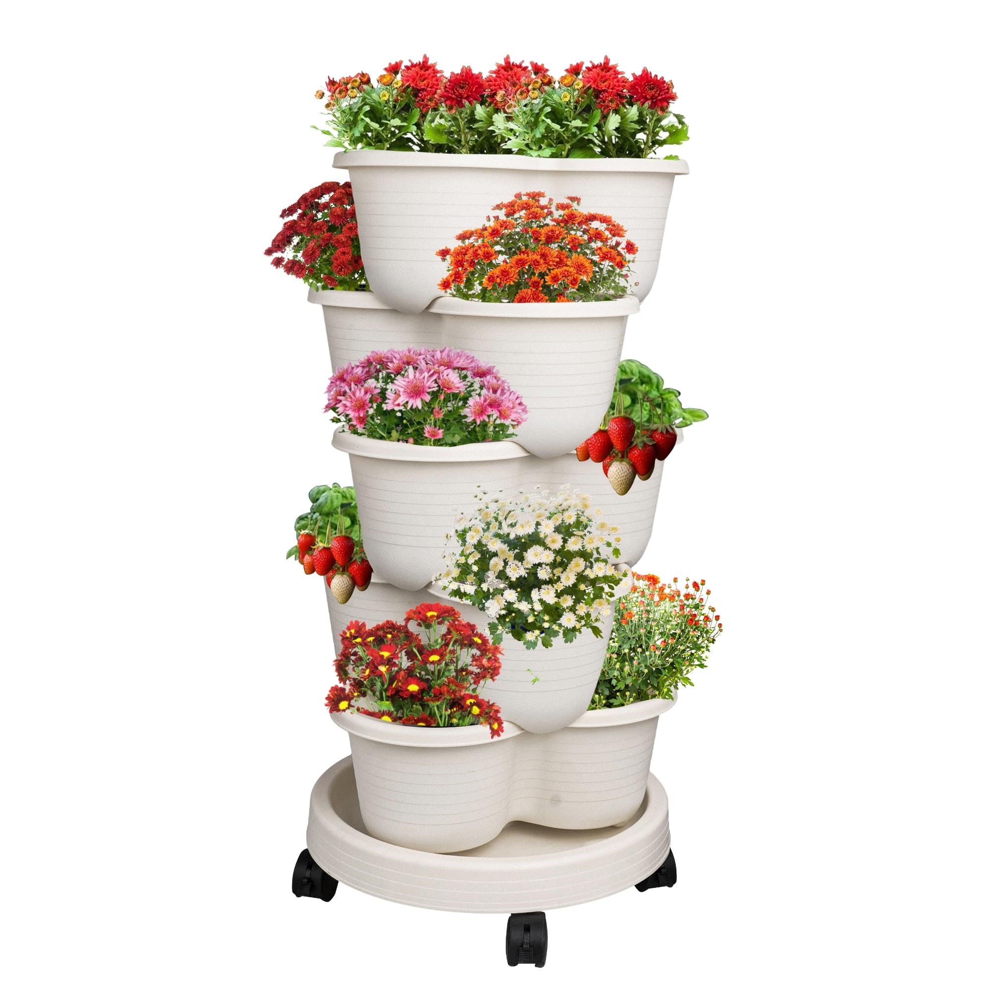 G-LEAF 4-Tier Stackable Hanging Planter Tower