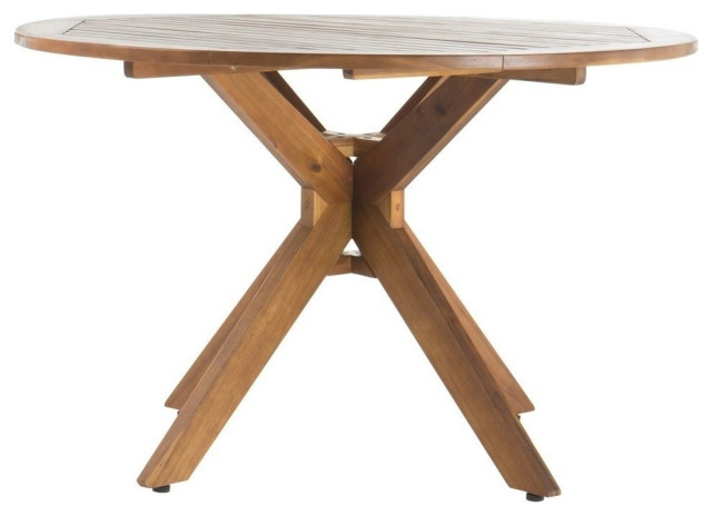 GDF Studio Coronado Acacia and Stone Top Outdoor Dining Table