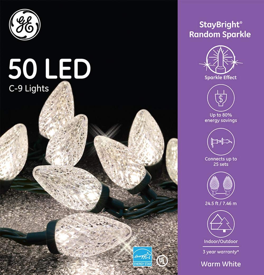 GE StayBright 150-Count LED Warm White Icicle Christmas Lights