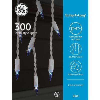 GE StayBright 300-Light LED Icicle String Lights Outdoor
