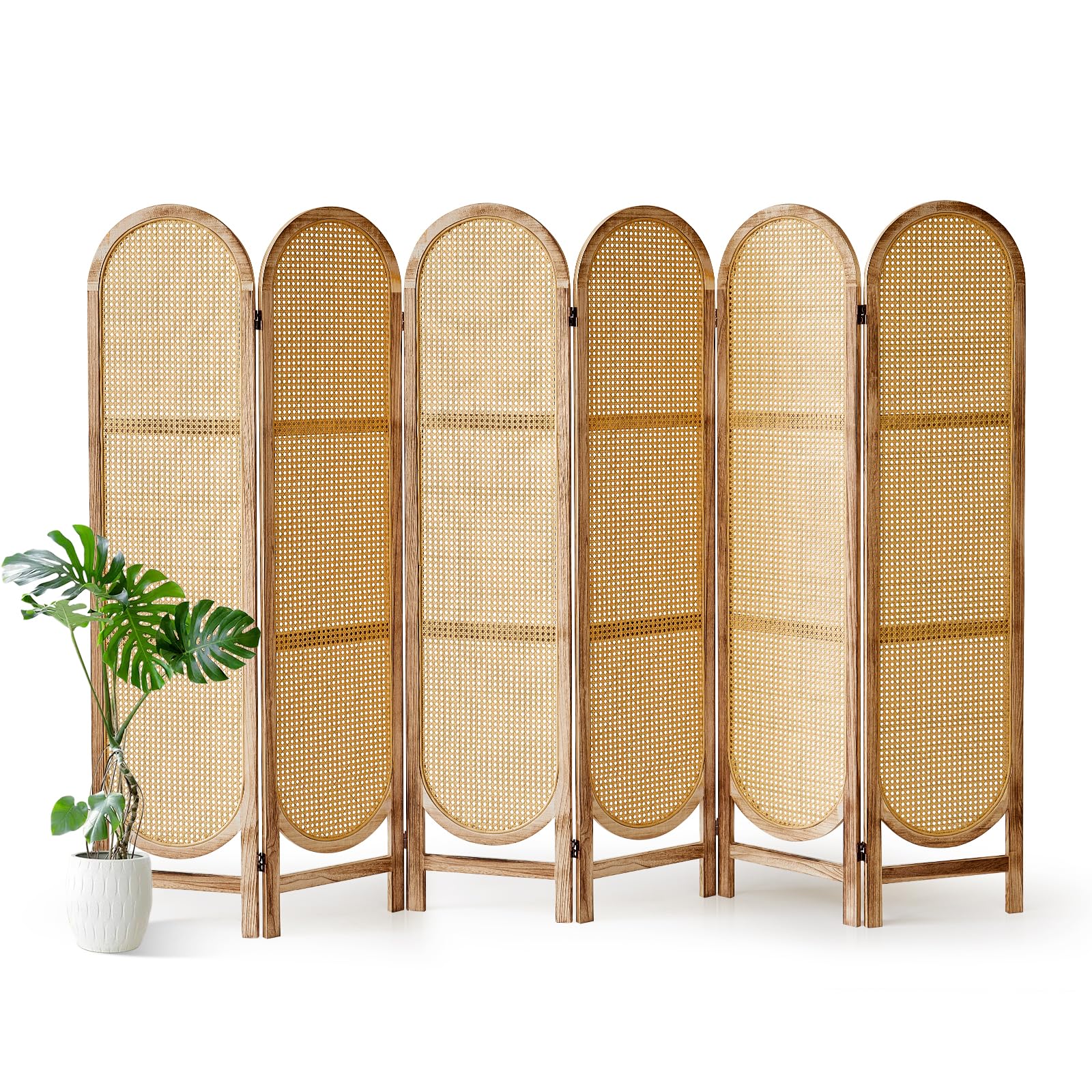 Giantex 5-Panel PE Rattan Outdoor Privacy Screen Room Divider