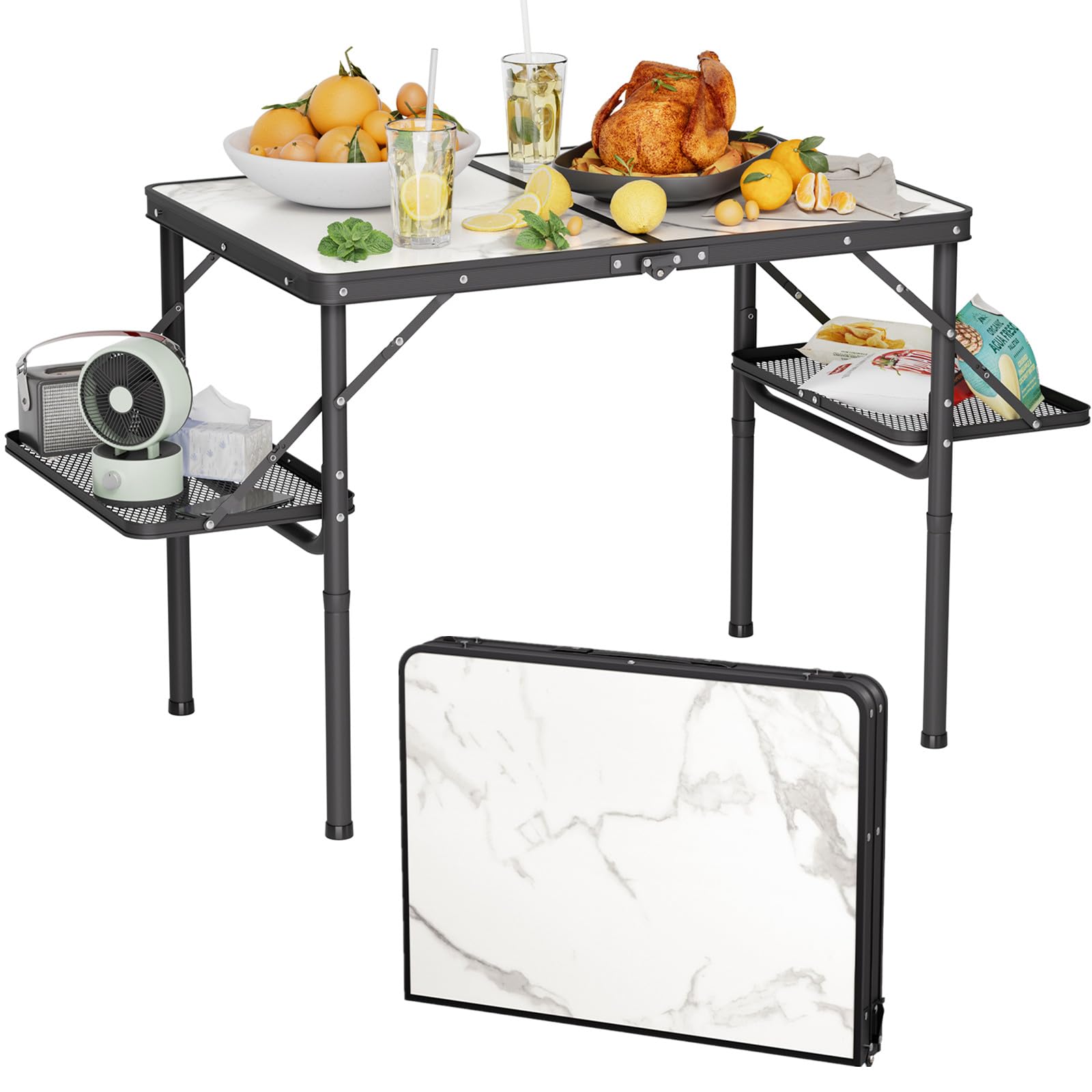 Giantex Folding Outdoor Side Table Aluminum Portable