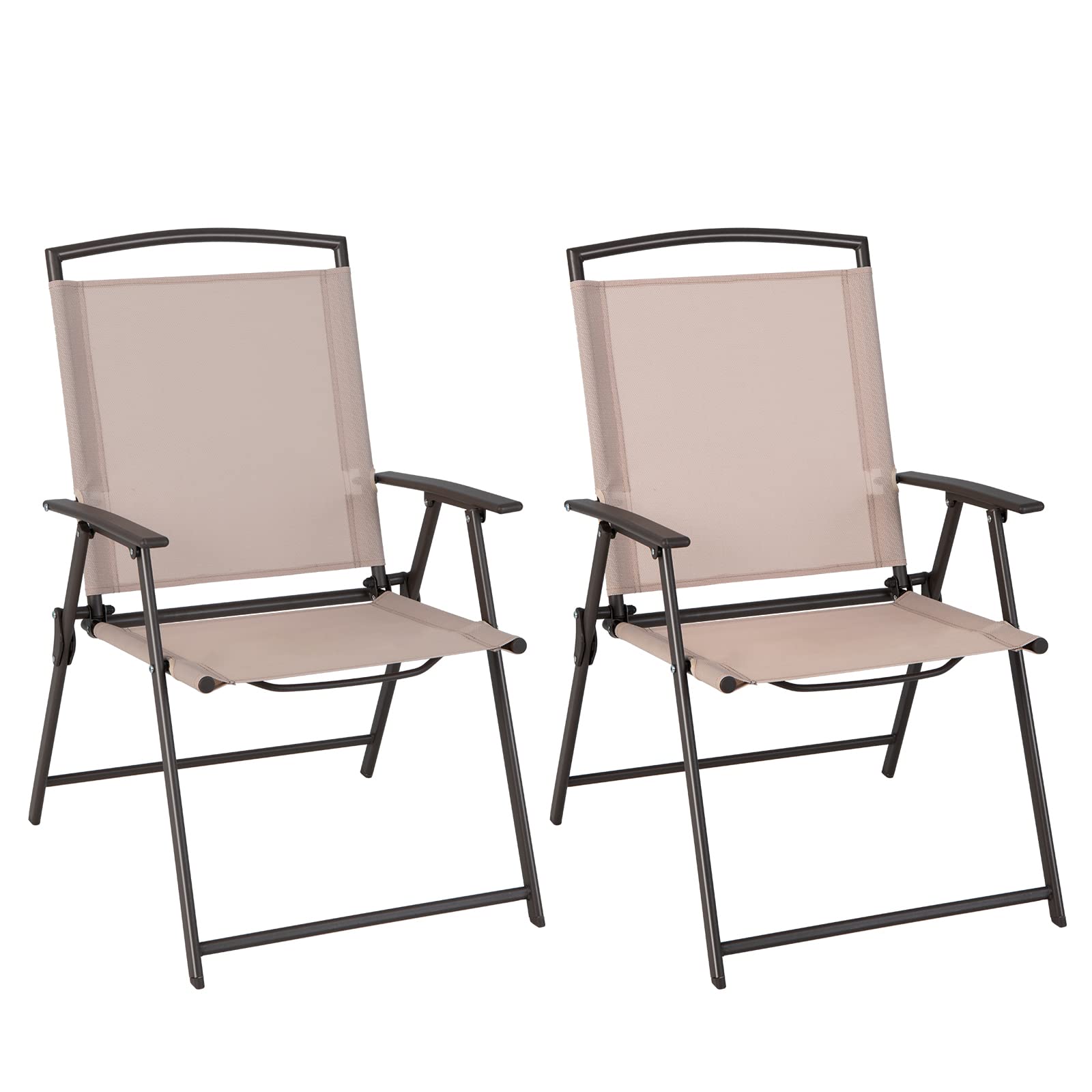 Giantex Folding Outdoor Sling Chair with Armrests