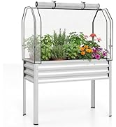 Giantex Galvanized Raised Garden Bed 4x2 Corrugated Steel