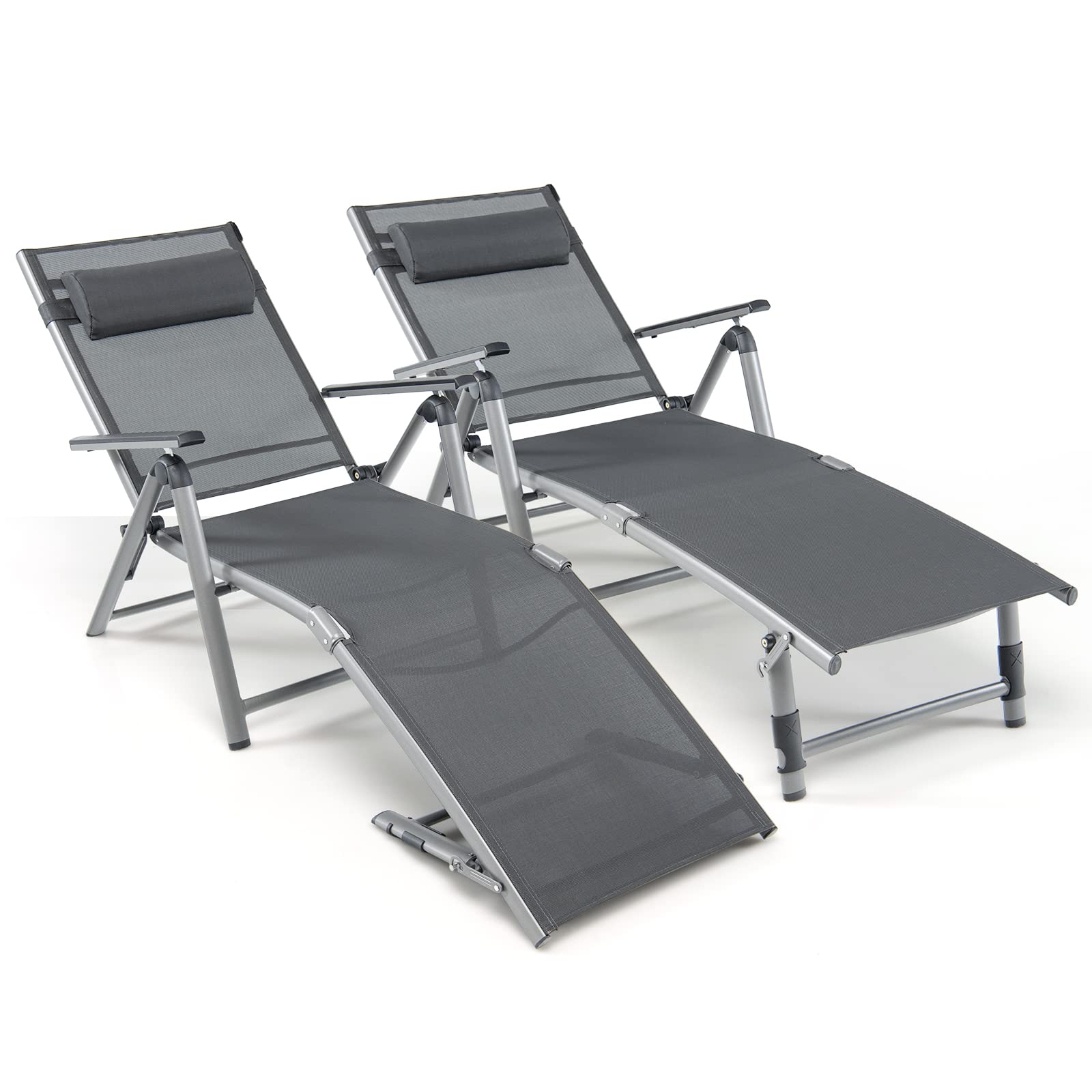 Giantex Patio Chaise Lounge Chair Set of 2