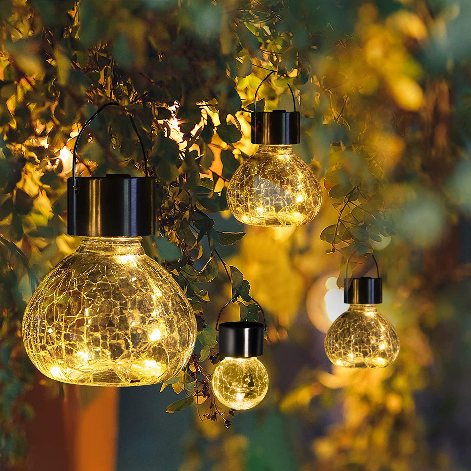 GIGALUMI Outdoor Solar Lanterns Set of 2