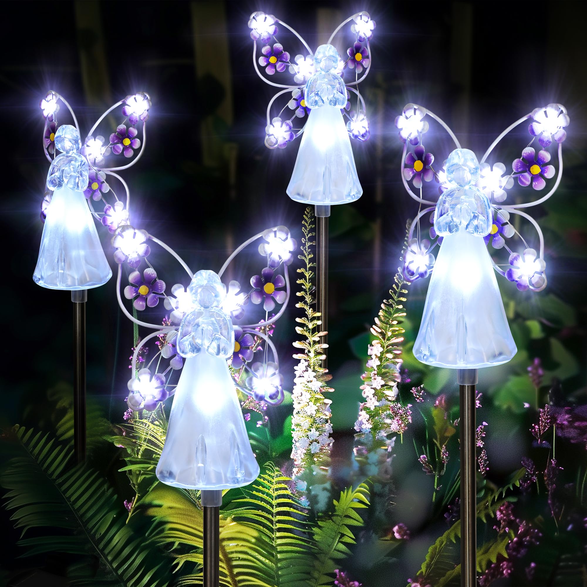 GIGALUMI Solar Garden Stake Lights (8-Pack)