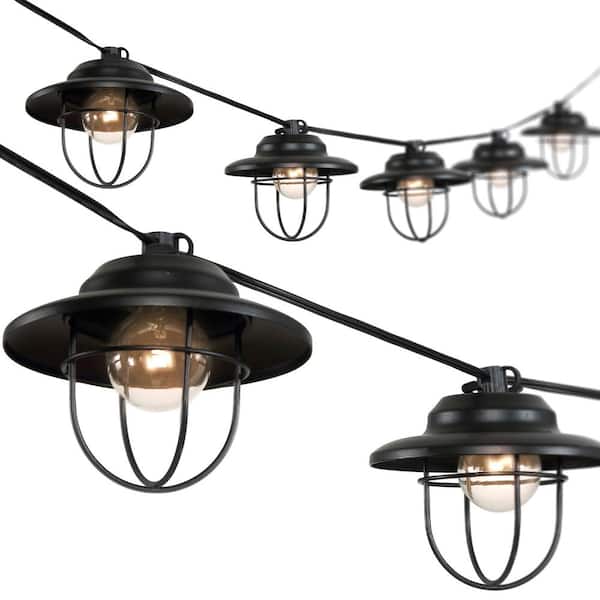 Globe Electric 48ft LED Vintage Edison Cage Outdoor String Lights