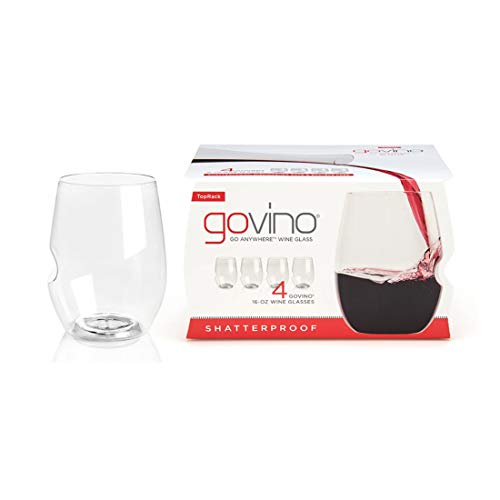 Govino Go-Anywhere Dishwasher Safe Flexible Reusable Wine Glass, 4-Pack