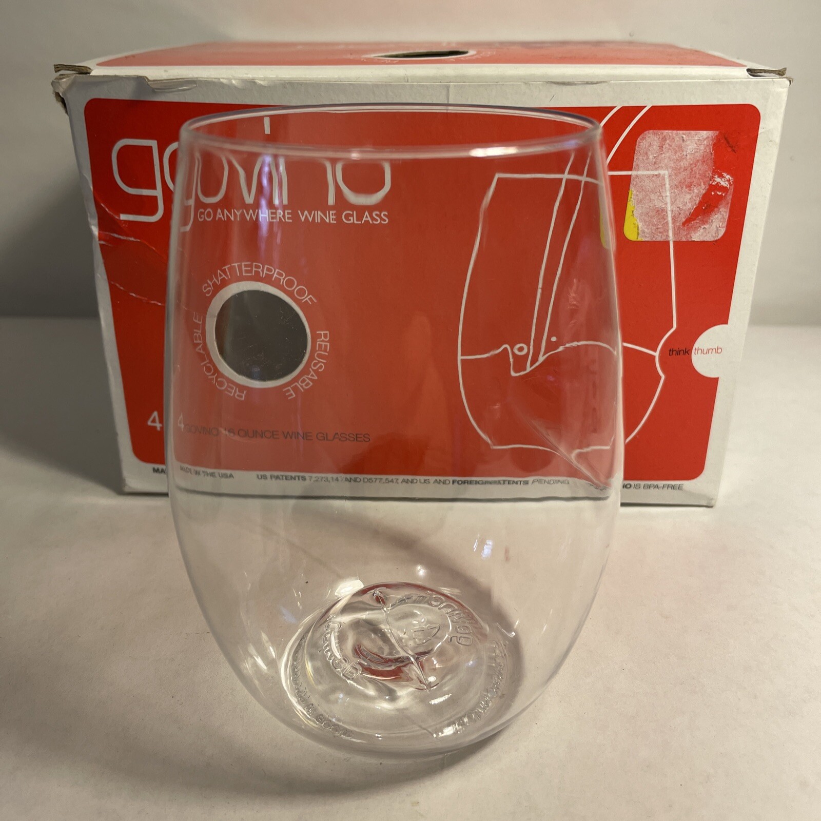 Govino Go Anywhere Flexible Wine Glasses, Set of 4