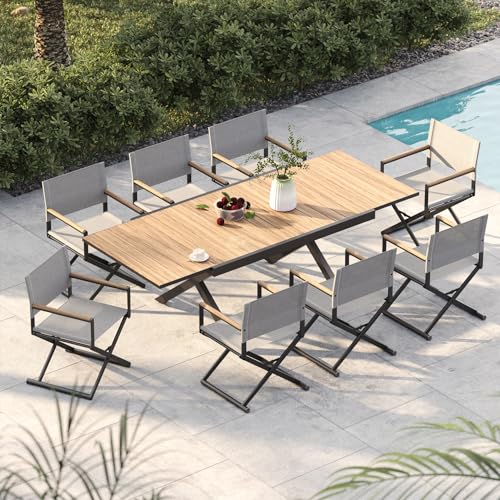 Grand Patio 9-Piece Outdoor Patio Dining Set with Extendable Table