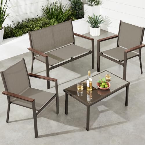 Greesum 4-Piece Patio Furniture Conversation Set