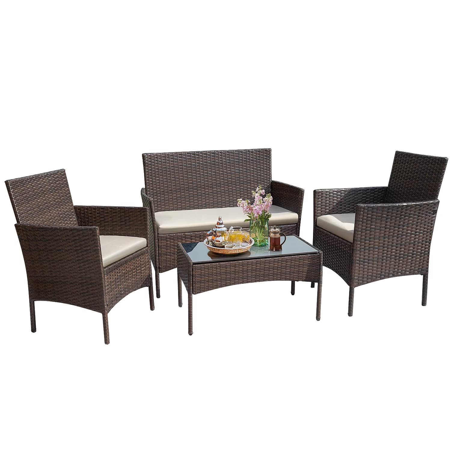 Greesum 7-Piece Patio Furniture Set with USB Charging Ports