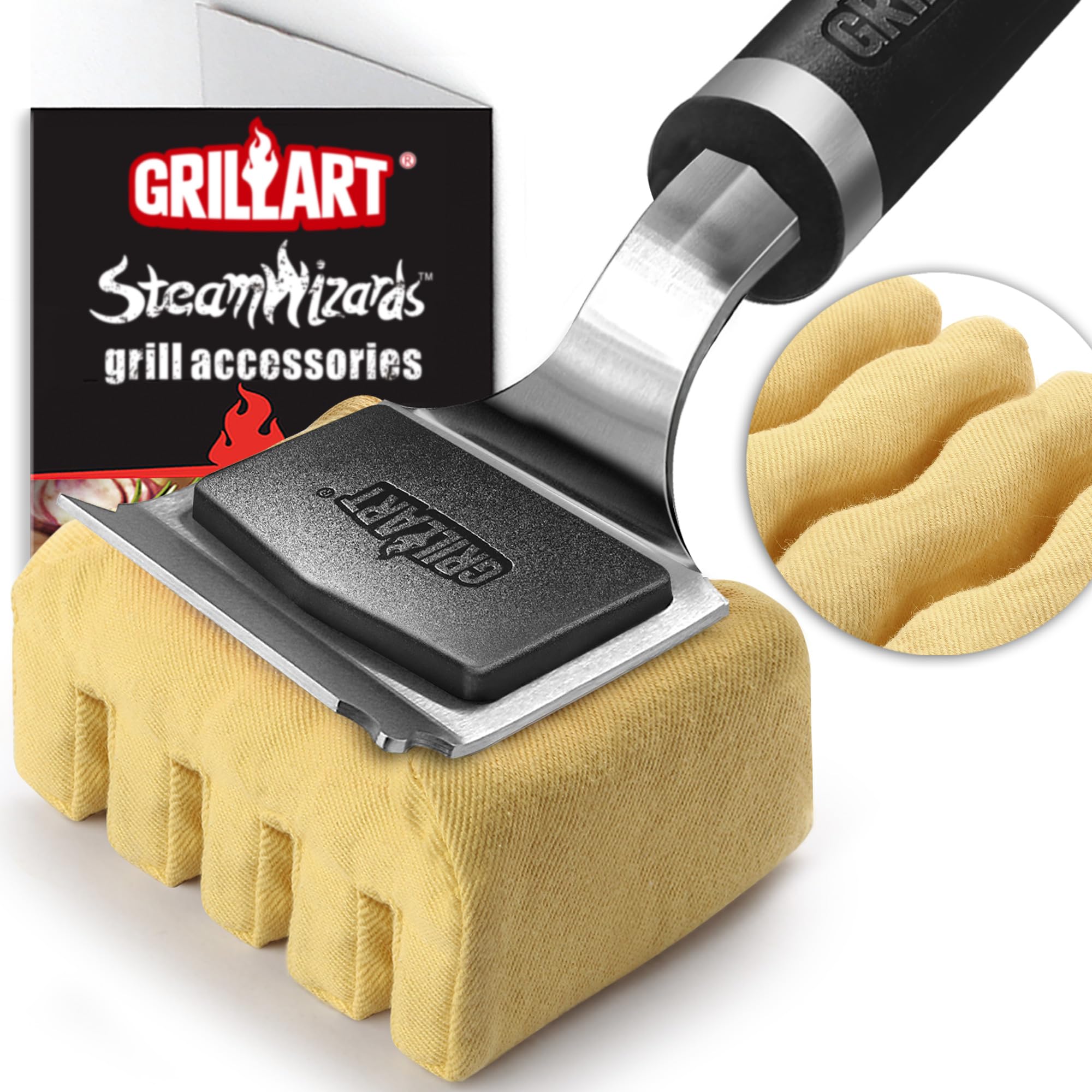Grillart BBQ Grill Brush and Scraper with Replaceable Head