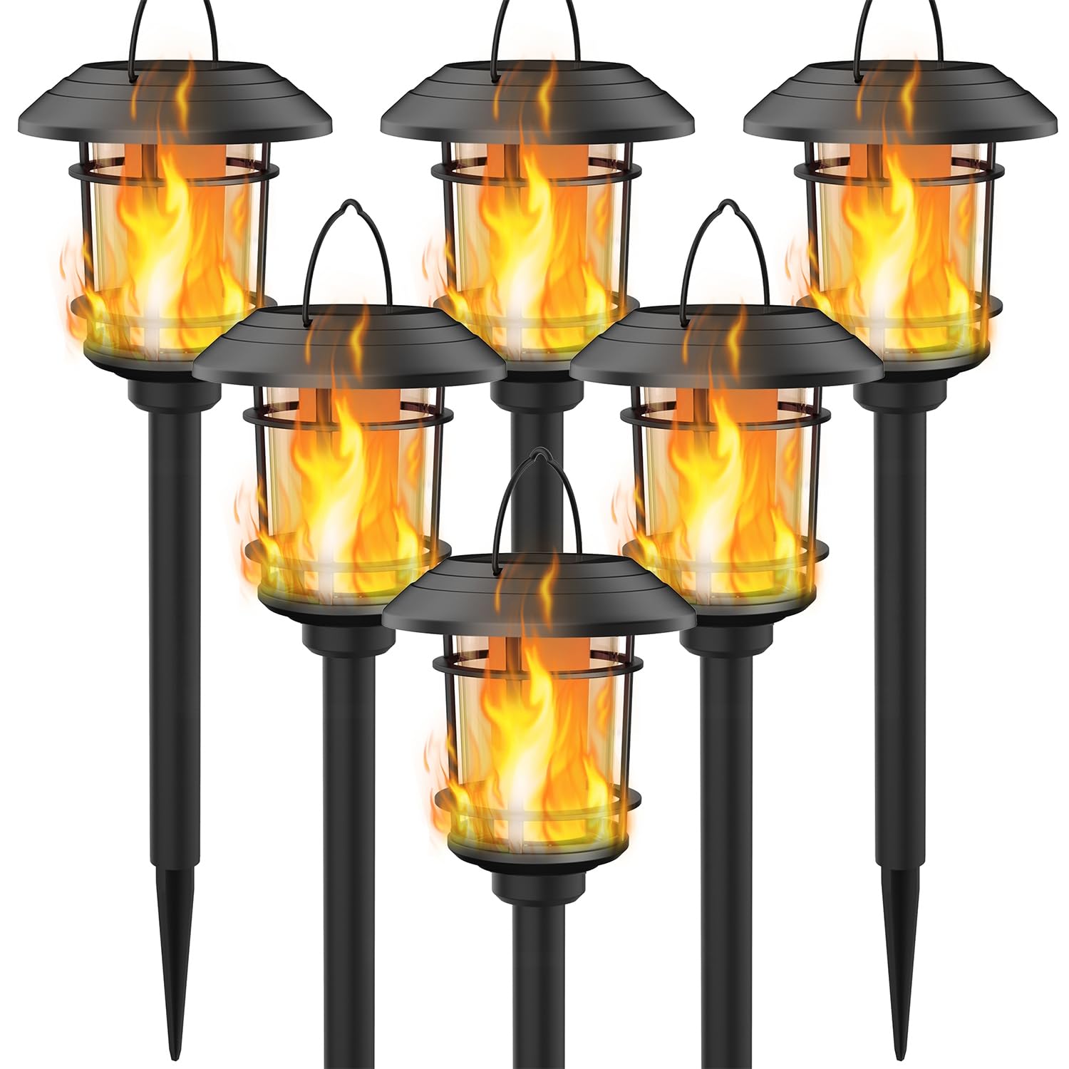 Hallomall Solar Torch Lights Outdoor (4-Pack)