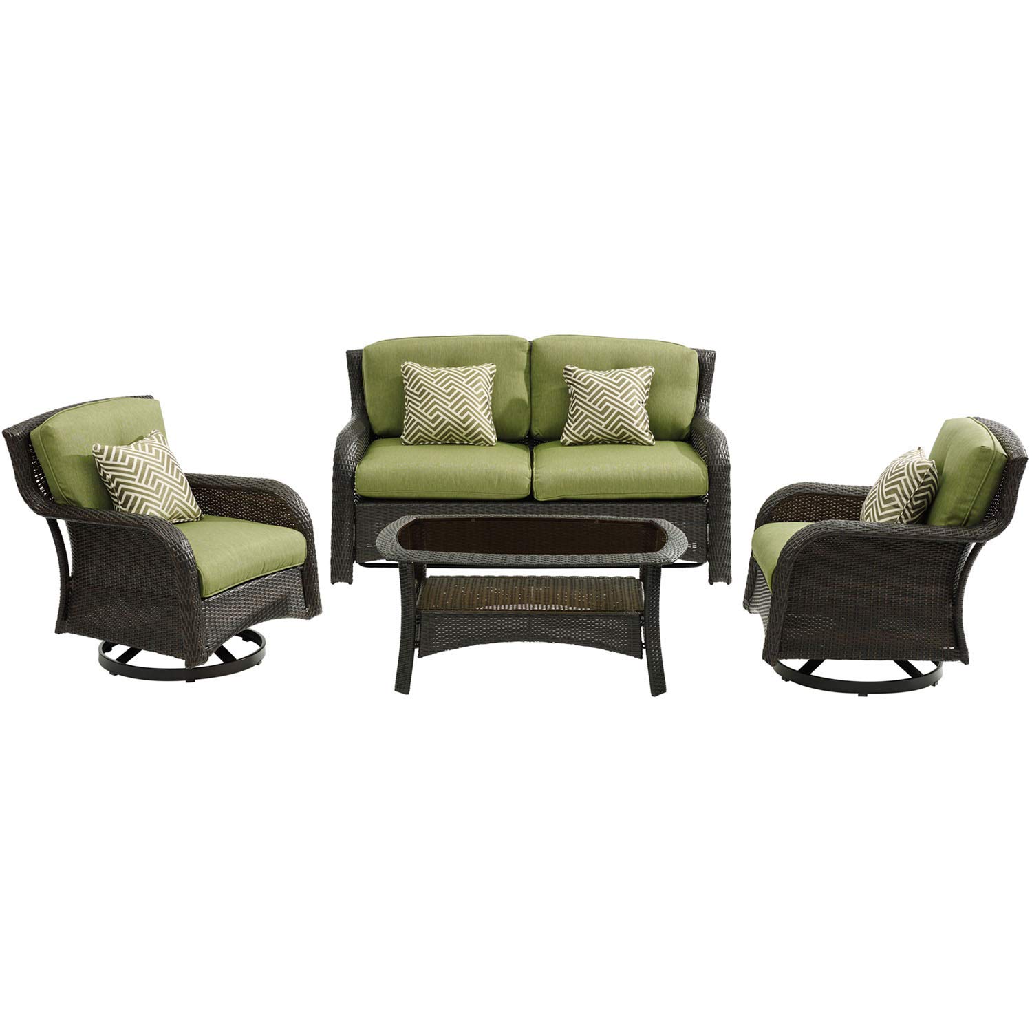 Hanover Outdoor Strathmere Allure Loveseat Glider with Cushions