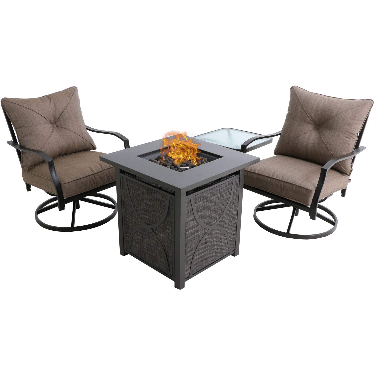Hanover Traditions 5-Piece Outdoor Chat Set with 40,000 BTU Fire Pit Coffee Table