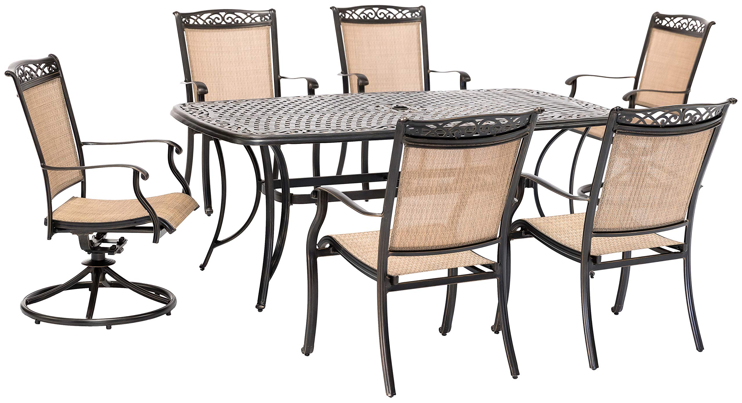 Hanover Traditions 72-in Rectangular Aluminum Outdoor Dining Table